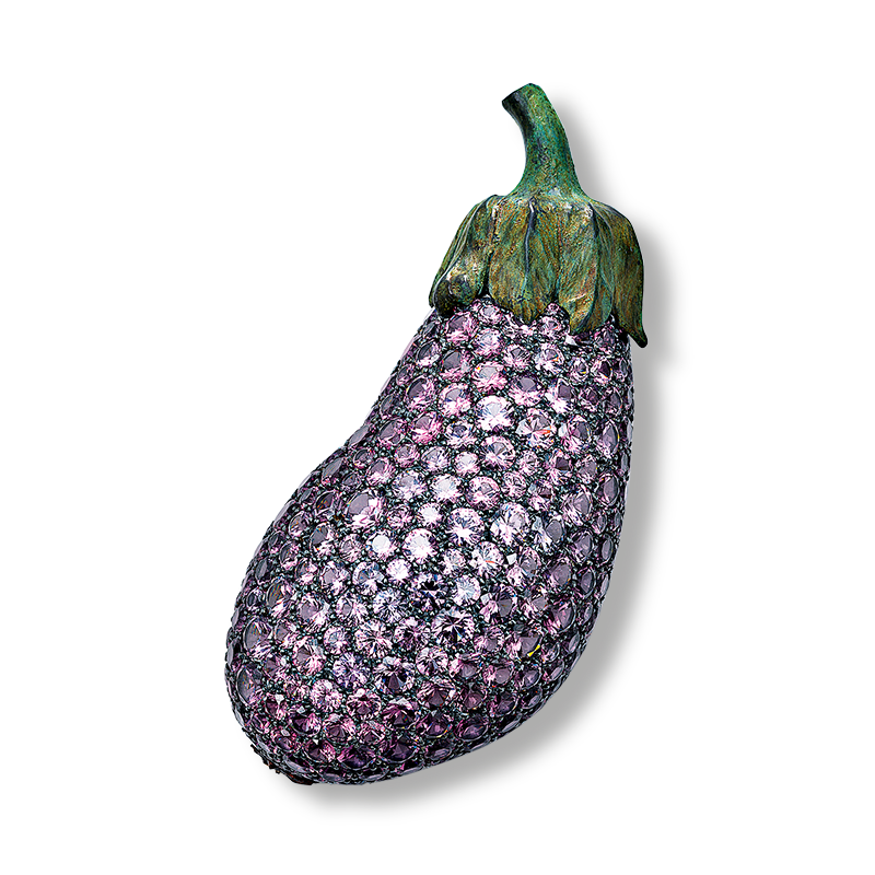 Hemmerle eggplant brooch