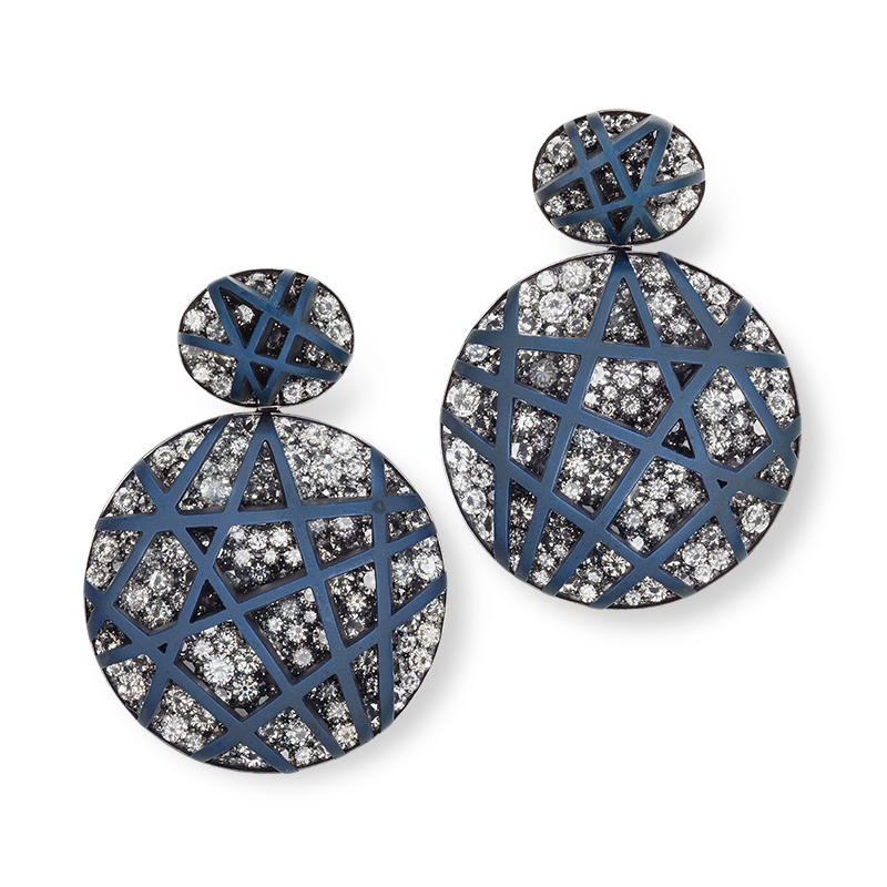 Hemmerle earrings made of aluminium and diamonds