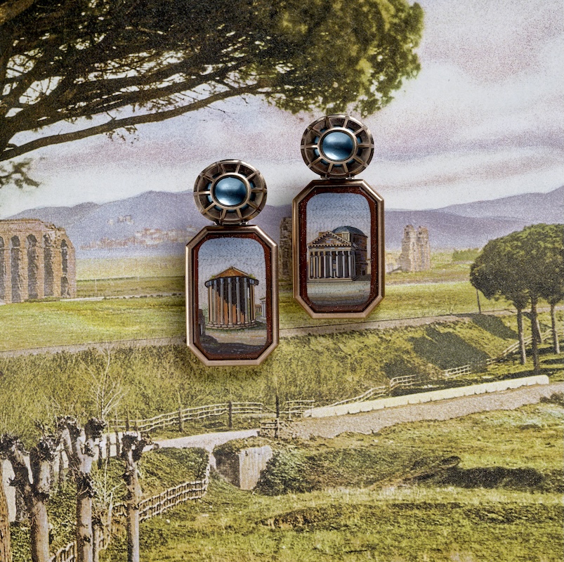 Hemmerle earrings, aquamarines, aluminium, white gold